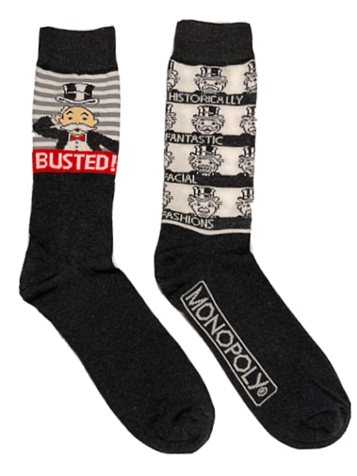 MONOPOLY Men’s 2 Pair Of Socks RICH UNCLE PENNYBAGS ‘BUSTED’