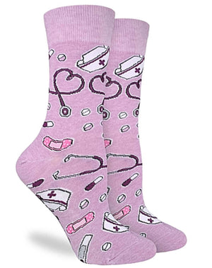 GOOD LUCK SOCK Brand Ladies NURSE Socks - Novelty Socks for Less