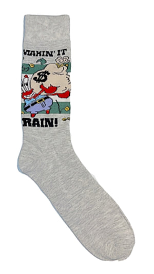 SPONGEBOB SQUAREPANTS Mens MR. KRABS SOCKS 'MAKIN' IT RAIN' - Novelty Socks for Less
