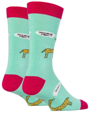 OOOH YEAH Brand Men's VALENTINE'S DAY Socks With GIRAFFES ‘WANNA NECK’ - Novelty Socks for Less