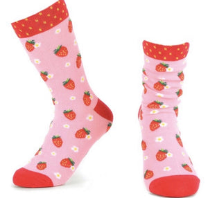 PARQUET BRAND Ladies STRAWBERRIES Socks - Novelty Socks for Less