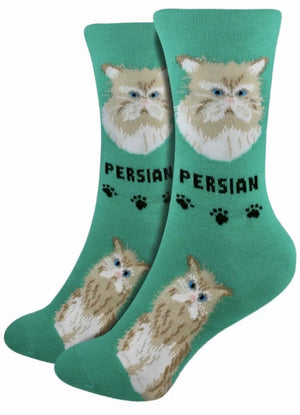 FOOZYS Ladies 2 Pair PERSIAN CAT Socks - Novelty Socks for Less