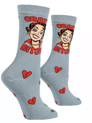 COOL SOCKS Brand Ladies Socks ‘CRAZY BITCH’ - Novelty Socks for Less