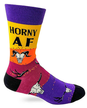 FABDAZ BRAND MEN’S HORNY AF (AS FUCK) SOCKS - Novelty Socks for Less