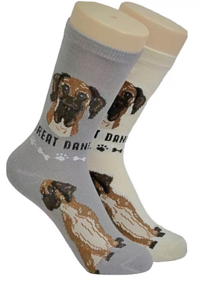 FOOZYS BRAND Ladies 2 Pair Of GREAT DANE Dog Socks