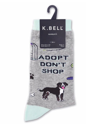 K. Bell Ladies ADOPT DON’T SHOP Socks - Novelty Socks for Less