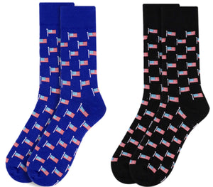PARQUET BRAND MEN’S AMERICAN FLAG SOCKS (CHOOSE COLOR) - Novelty Socks for Less