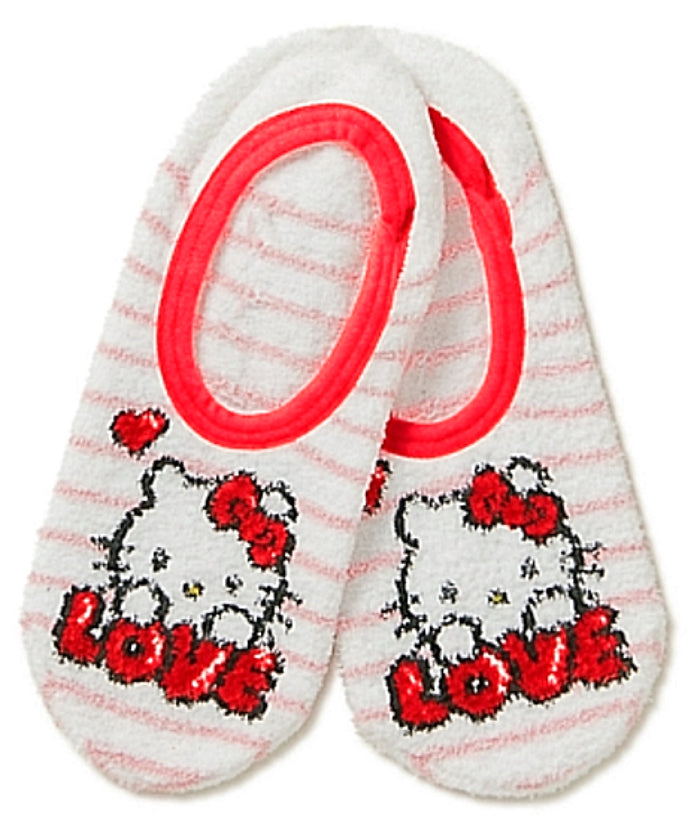 SANRIO HELLO KITTY Ladies VALENTINES DAY Slip On Liner Gripper Bottom Socks