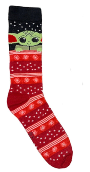 DISNEY STAR WARS Men’s CHRISTMAS BABY YODA Socks - Novelty Socks for Less