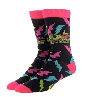 BACK TO THE FUTURE MEN’S 3 PAIR OF SOCKS GIFT SET BIOWORLD BRAND - Novelty Socks for Less
