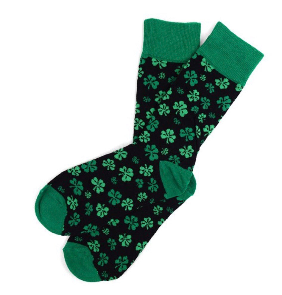 Parquet Brand Men’s SHAMROCKS St. Patrick's Day Socks (CHOOSE GREEN ...
