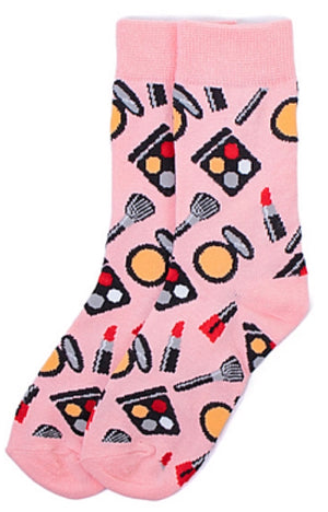 PARQUET Brand Ladies MAKE UP, LIPSTICK & NAIL POLISH Socks - Novelty Socks for Less