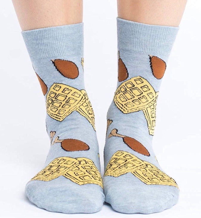 GOOD LUCK SOCK Ladies CHICKEN & WAFFLES - Novelty Socks for Less