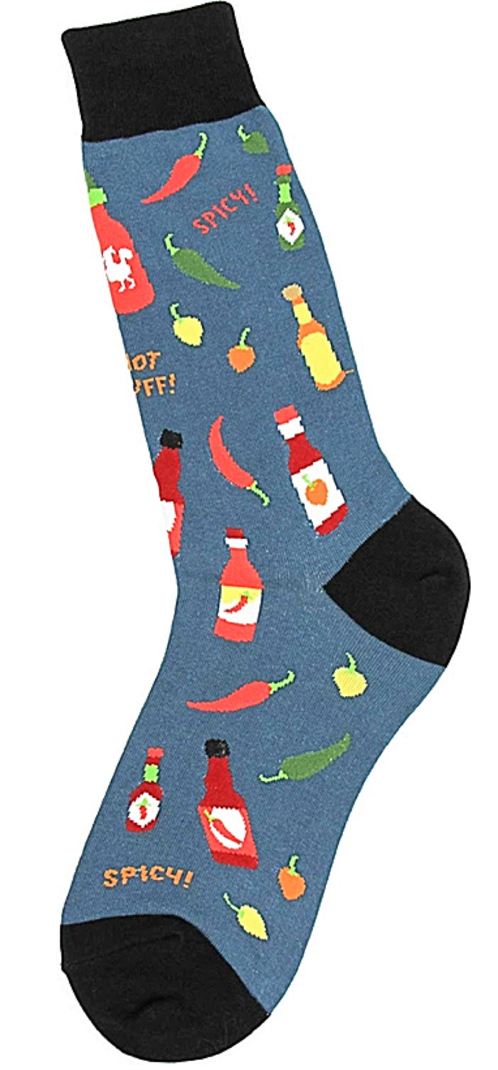 FOOT TRAFFIC Brand Men’s HOT SAUCE & PEPPERS Socks 'HOT STUFF'