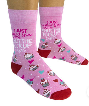 FUNATIC BRAND ‘SHUT THE F UP CAKES’ Socks - Novelty Socks for Less