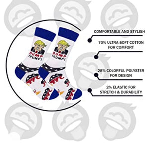 FUNATIC BRAND Unisex ‘DUMP TRUMP’ Socks - Novelty Socks for Less