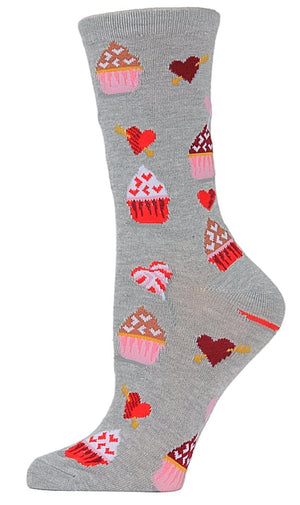 MeMoi BRAND LADIES CUPCAKE VALENTINE’S DAY SOCKS - Novelty Socks for Less
