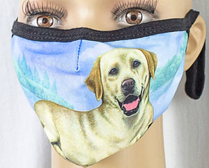 E&S Pets Brand YELLOW LABRADOR DOG Adult Face Mask Cover - Novelty Socks for Less