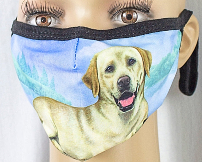 E&S Pets Brand YELLOW LABRADOR DOG Adult Face Mask Cover