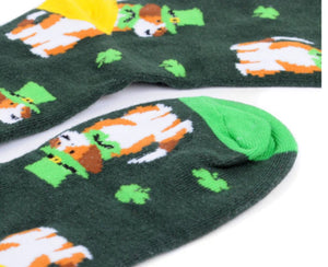 PARQUET Brand Ladies ST. PATRICKS DAY DOG Socks - Novelty Socks for Less