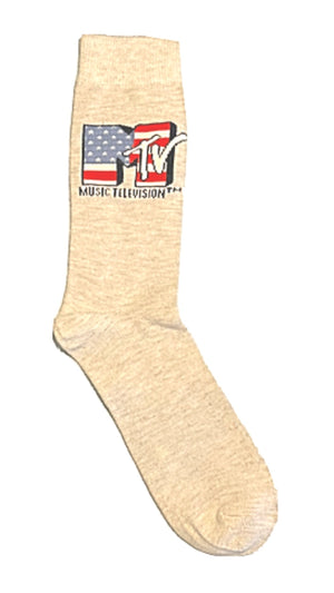 MTV MUSIC TELEVISION Men's Socks AMERICAN FLAG - Novelty Socks for Less