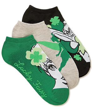 DISNEY TINKERBELL Ladies ST. PATRICKS DAY 3 Pair Of No Show Socks - Novelty Socks for Less