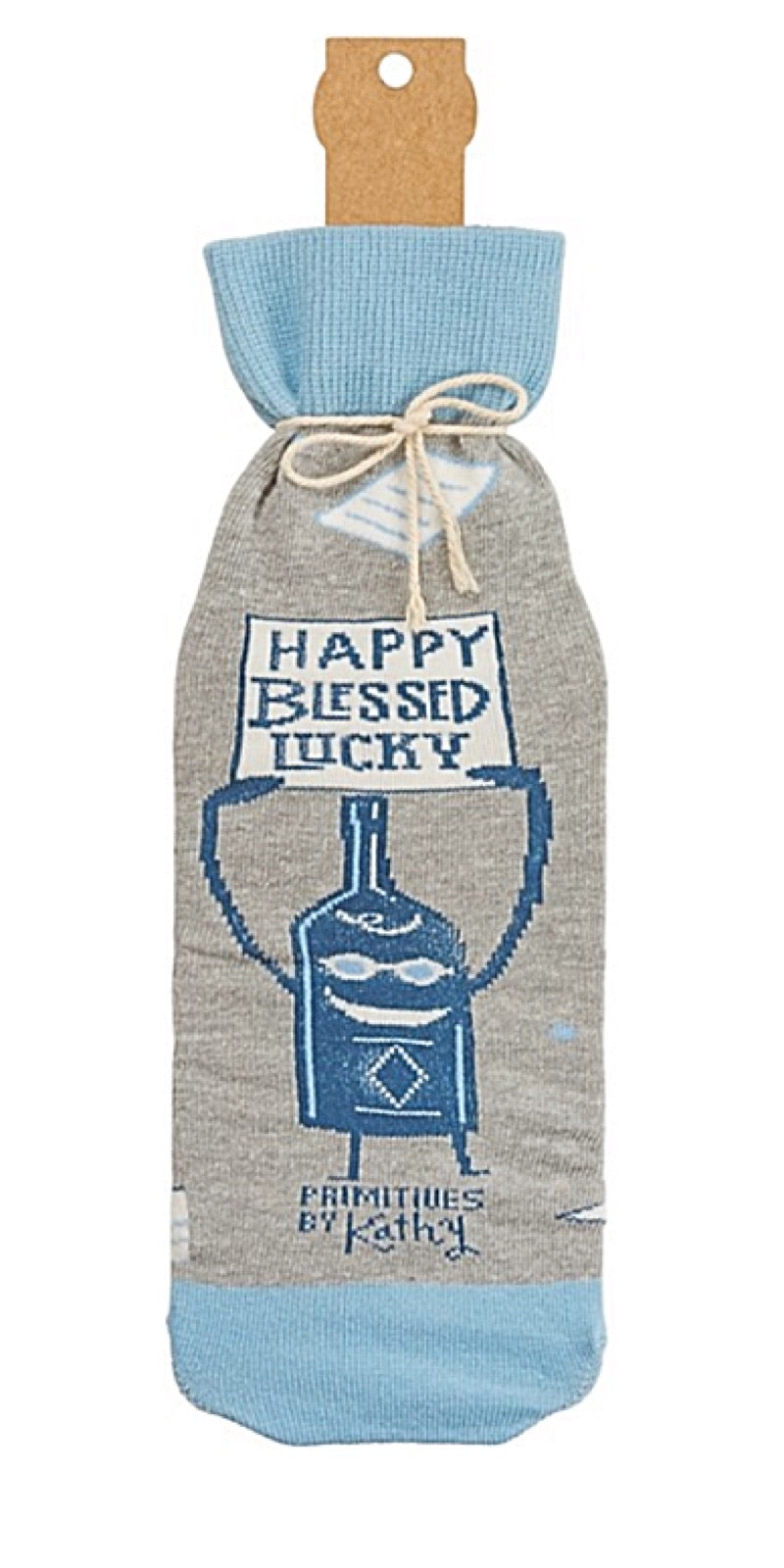 Primitives By Kathy BOTTLE SOCK ‘WORDS CAN’T EXPRESS WHAT I’M FEEING, BUT WINE CAN’ - Novelty Socks for Less