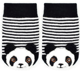 BOOGIE TOES Unisex Baby PANDA BEAR RATTLE GRIPPER BOTTOM SOCKS By PIERO LIVENTI - Novelty Socks for Less