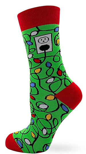 FABDAZ BRAND LADIES CHRISTMAS LIGHTS SOCKS ‘GET LIT’ - Novelty Socks for Less