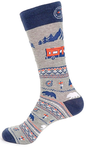 PARQUET BRAND Mens ROAD TRIP Socks - Novelty Socks for Less
