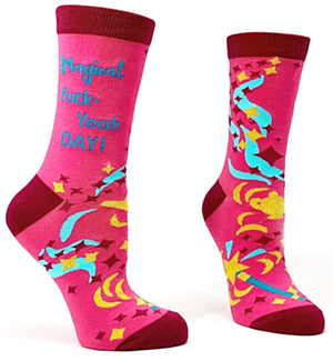 FABDAZ Brand Ladies MAGICAL FUCK-YEAH DAY Socks - Novelty Socks for Less