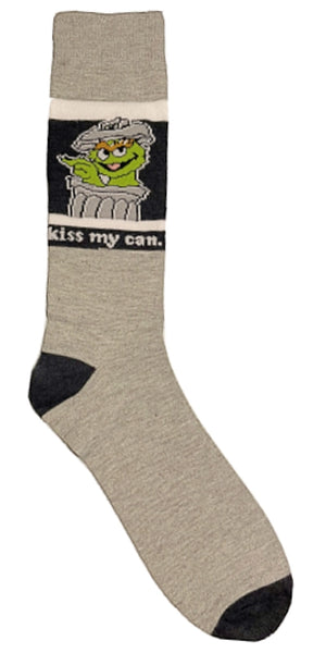 SESAME STREET Men’s OSCAR THE GROUCH SOCKS ‘KISS MY CAN’ - Novelty Socks for Less