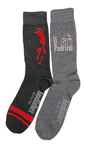 THE GODFATHER Men’s 2 Pair of Socks ‘IL PADRINO’ - Novelty Socks for Less