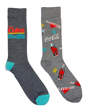 COCA-COLA Men’s 2 Pair Of Socks ALWAYS FRESH, ALWAYS COOL - Novelty Socks for Less