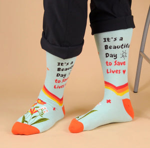 PARQUET BRAND Ladies Medical ‘IT'S A BEAUTIFUL DAY TO SAVE LIVES’ - Novelty Socks for Less