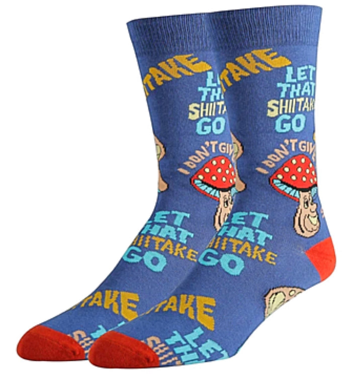 OOOH YEAH Brand Men’s MUSHROOM Socks ‘LET THAT SHIITAKE GO’ 'I DON'T GIVE A SHITTAKE'
