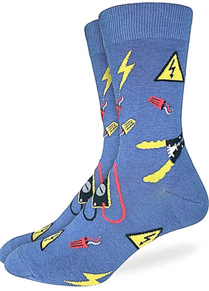 GOOD LUCK SOCKS Brand Men’s ELECTRICIAN Socks - Novelty Socks for Less