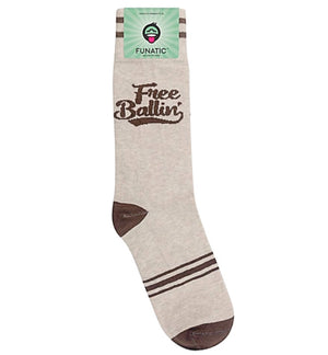 FUNATIC BRAND Unisex Socks ‘FREE BALLIN’ - Novelty Socks for Less