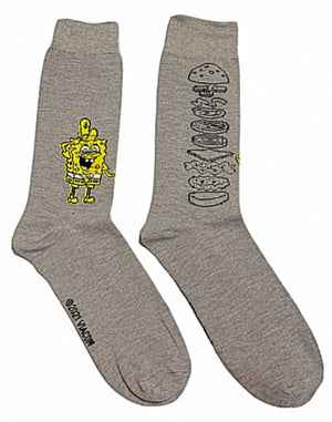 SPONGEBOB Men’s 2 Pair Of Socks MR. KRABS & SPONGEBOB ‘THE KRUSTY KRAB’ - Novelty Socks for Less