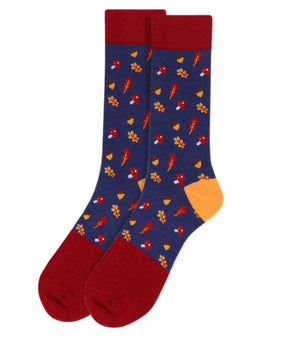 Parquet Brand Men’s ACORN/LEAVES Socks - Novelty Socks for Less