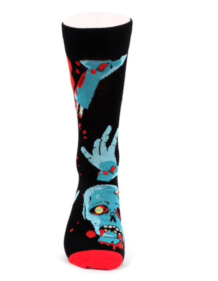 Parquet Brand Men’s ZOMBIE Halloween Socks WITH BLOOD SPLATTER