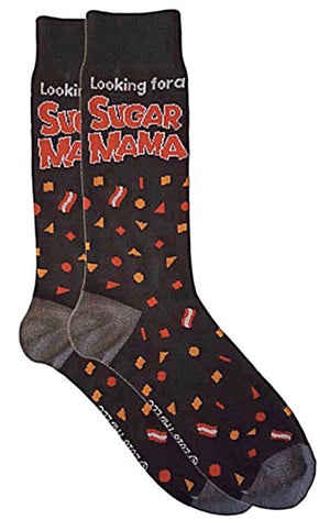 SUGAR DADDY Candy Mens ‘LOOKING FOR A SUGAR MAMA’ - Novelty Socks for Less