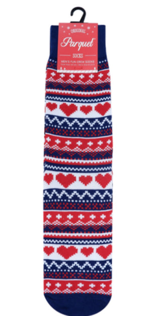 PARQUET Brand Men’s VALENTINE  HEARTS Socks - Novelty Socks for Less