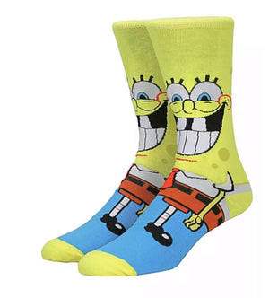 SPONGEBOB SQUAREPANTS SMILE Men’s 360 Socks BIOWORLD BRAND - Novelty Socks for Less