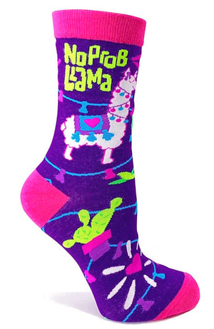 FABDAZ Brand Ladies LLAMA Socks ‘NO PROB-LLAMA’ - Novelty Socks for Less