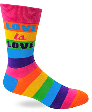 FABDAZ BRAND MEN’S PRIDE SOCKS ‘LOVE IS LOVE’ - Novelty Socks for Less