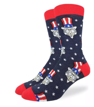 GOOD LUCK SOCK Brand Men’s COOL UNCLE SAM PATRIOTIC Socks - Novelty Socks for Less