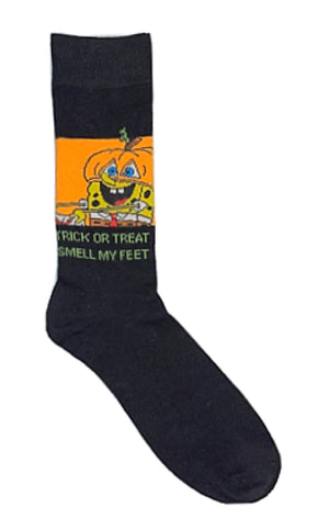 SPONGEBOB SQUAREPANTS Men’s Halloween 'TRICK OR TREAT SMELL MY FEET' - Novelty Socks for Less