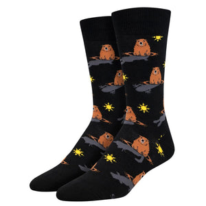 SOCKSMITH Brand Men’s GROUNDHOG DAY Socks GROUNDHOG WITH SHADOW - Novelty Socks for Less