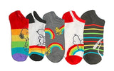 PEANUTS Ladies 5 Pair Of RAINBOW PRIDE Socks SNOOPY & WOODSTOCK - Novelty Socks for Less